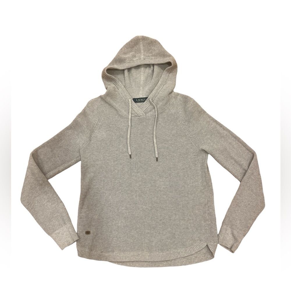 Vintage LAUREN RALPH LAUREN Waffle Knit Hooded sweatshirt sweater